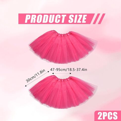 2 PCS Women's Ballet Tutu Skirt, Fluffy Tulle Skirts with Elastic Waist Colored Tutus for Dance, Ballet, Runners Costume in Saudi Arabia