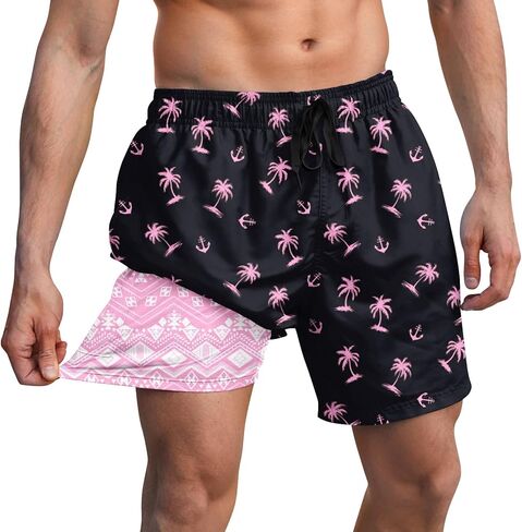 westwolf Men Swim Trunks 5.5 Inch Board Shorts 2 in 1 Swimwear with Compression Liner in Kuwait