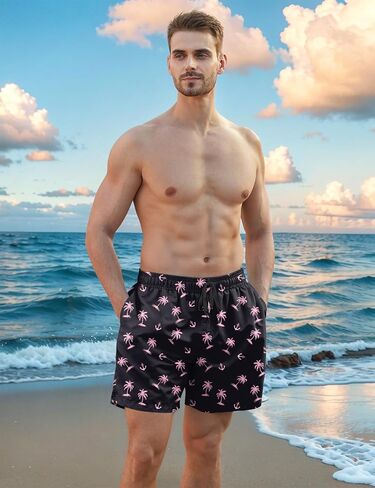 westwolf Men Swim Trunks 5.5 Inch Board Shorts 2 in 1 Swimwear with Compression Liner in Kuwait