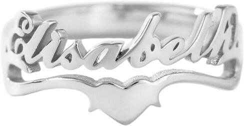 14K Gold Personalized Name Ring Custom customized Name 10K/14K/18K Solid Gold Adjustable Nameplate Made with Any Name Promise Ring Jewelry Gift for Women in Kuwait