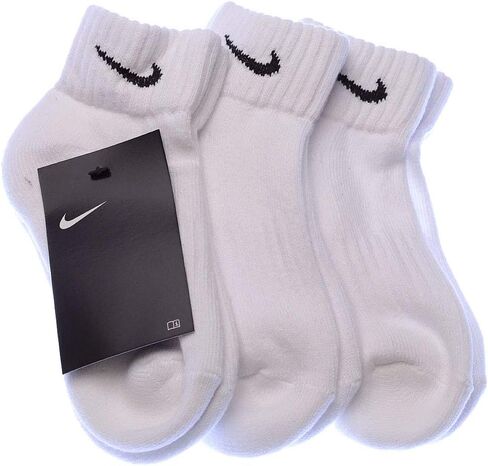 Nike Cushioned Ankle Socks (3 Pairs) - White/Black in Kuwait
