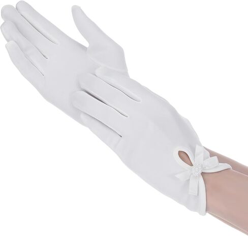 Wedding Gloves for Women Elegant Satin Gloves Short Tea Party Glove Courtesy Glove for Wedding Evening 1920s Prom in Saudi Arabia