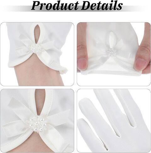 Wedding Gloves for Women Elegant Satin Gloves Short Tea Party Glove Courtesy Glove for Wedding Evening 1920s Prom in Saudi Arabia
