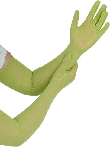 Lystaii Women Long Tulle Mesh Sheer Gloves Costume Opera Wedding Party Halloween 1920s Dance Bridal Gloves in Kuwait