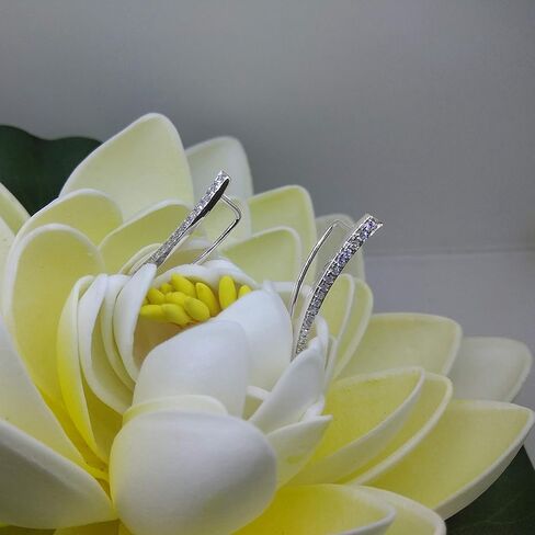 Dazzlingrock Collection 0.30 Cttw Round White Diamond Womens Curved Bar Climber Earrings 1/, Available in 10K/14K/18K Solid Gold in Kuwait