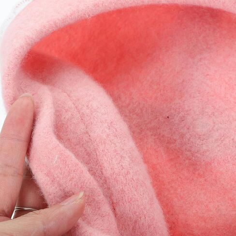 Pink Strawberry Beret Hat with Bowknot: Soft Woolen Strawberry Hat Shortcake Beret Hats for Women Bowknot Hat, Delicate Sweet Fashion Berets Warm Hat for Christmas and Everyday Wear in Saudi Arabia