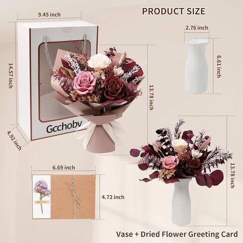 Preserved Flowers Bouquet, Real Eternal Flowers, Gifts For Women, Birthday Gifts For Mom Friends Her Girlfriend Sister, Valentine (Pastel Lilac) in Saudi Arabia
