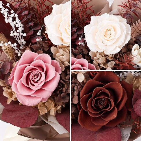 Preserved Flowers Bouquet, Real Eternal Flowers, Gifts For Women, Birthday Gifts For Mom Friends Her Girlfriend Sister, Valentine (Pastel Lilac) in Saudi Arabia