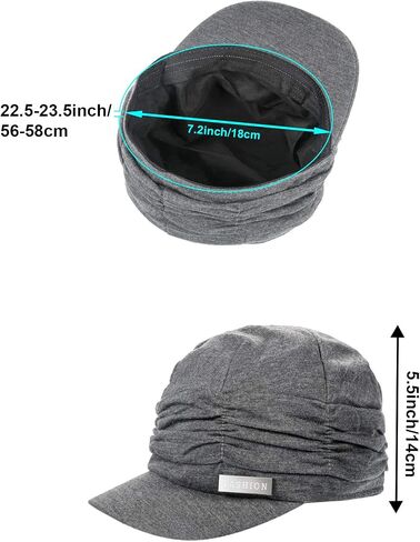 2 Pieces Women Newsboy Cabbie Cap Beret Hats Bamboo Baseball Cap Cotton Painter Visor Hats for Women (Black, Grey) in Saudi Arabia