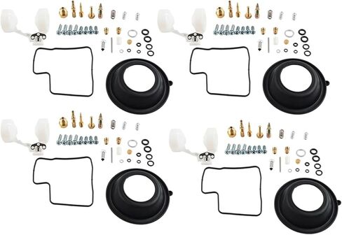 4 Sets Motorcycle Carburetor Repair Kit Diaphragm Float Compatible V45 700 VF750S VF750F Universal in Kuwait