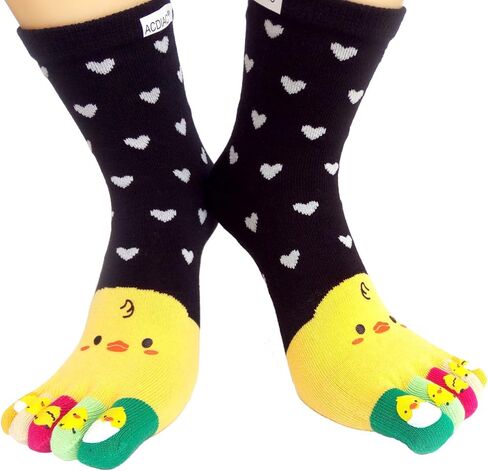 Women's Cotton Toe Socks,five Finger Socks,Funny and Funky cartoon theme sport Toe Socks in Saudi Arabia
