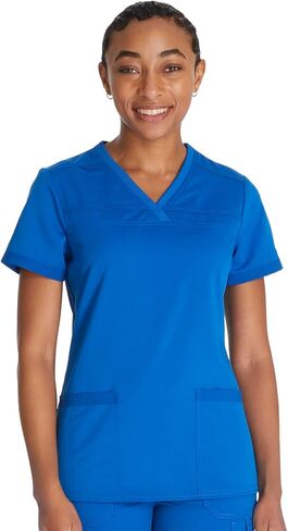 Dickies Women Scrub Top V-Neck with with Rib Knit Panels 2 Pockets and Bungee Loop DK870 in Saudi Arabia
