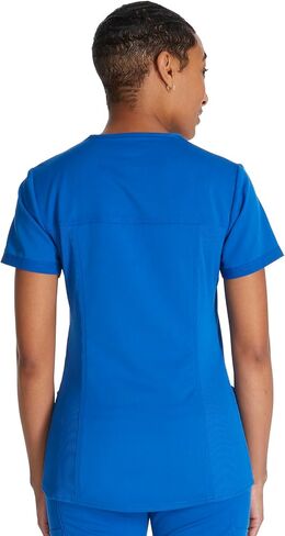 Dickies Women Scrub Top V-Neck with with Rib Knit Panels 2 Pockets and Bungee Loop DK870 in Saudi Arabia