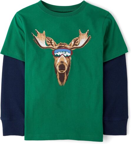 The Children's Place Boys' Long Sleeve Graphic Layered T-Shirt in Saudi Arabia