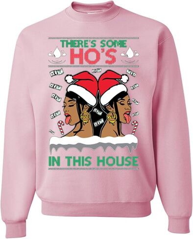 wild custom apparel Ugly Christmas Sweater COLLECTION 15 Light Pink Crewneck Sweatshirt in Saudi Arabia