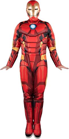 MARVEL Adult Iron Man Costume - Padded Jumpsuit and 3D Plastic Mask in Saudi Arabia