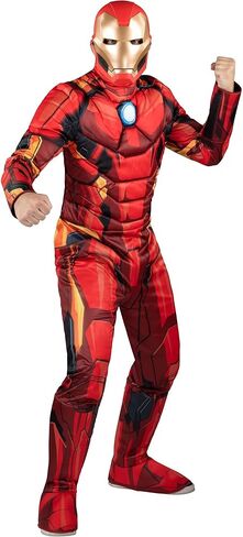 MARVEL Adult Iron Man Costume - Padded Jumpsuit and 3D Plastic Mask in Saudi Arabia