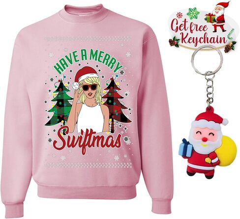 wild custom apparel Ugly Christmas Sweater COLLECTION 15 Light Pink Crewneck Sweatshirt in Saudi Arabia
