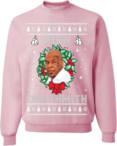 wild custom apparel Ugly Christmas Sweater COLLECTION 15 Light Pink Crewneck Sweatshirt in Saudi Arabia