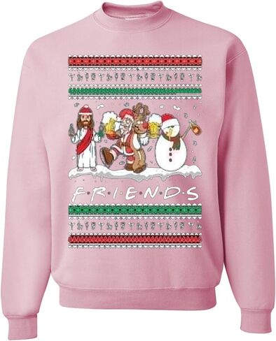 wild custom apparel Ugly Christmas Sweater COLLECTION 15 Light Pink Crewneck Sweatshirt in Saudi Arabia