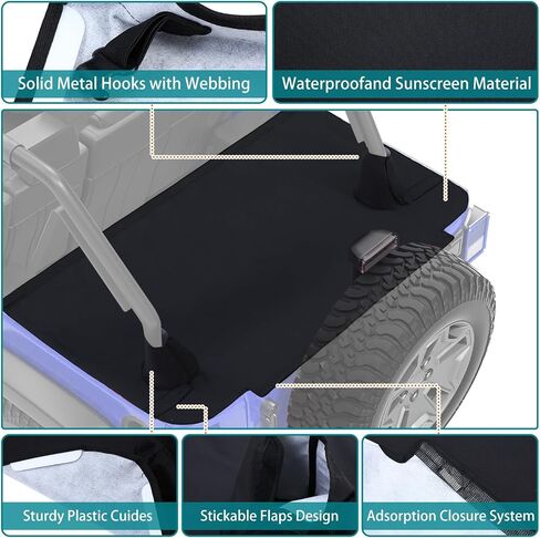 تغطية لـ JK Unlimited 4 Door ، و Cargo Trunk Tailgate Cover JK Accessories متوافقة مع 2007-2018 JKU 4 DOOR in Saudi Arabia