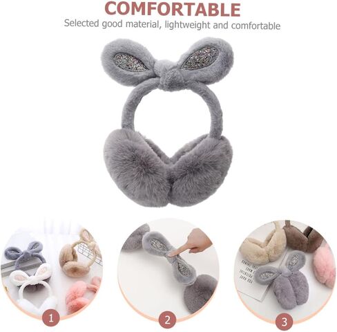 Partykindom Rabbit Ear Muffs الأذن المدافعين عن الأولاد للأرنب الأذن الشتاء أرنب الأذن دافئ الأطفال دفء الأذن الصوف in Kuwait