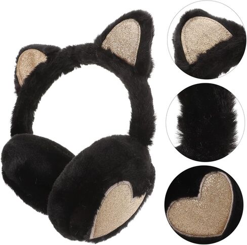 Fleece Ear Warmers Boys and Girls Cat Ear Muffs Winter Earmuffs for Girls in Kuwait