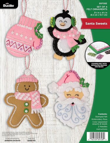 Bucilla, Lollipop Santa, Felt Applique 18" Stocking Making Kit, Perfect for Holiday DIY Arts and Crafts, 89705E in Saudi Arabia