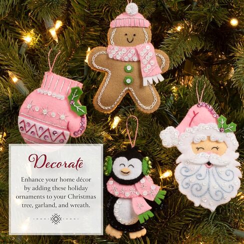 Bucilla, Lollipop Santa, Felt Applique 18" Stocking Making Kit, Perfect for Holiday DIY Arts and Crafts, 89705E in Saudi Arabia