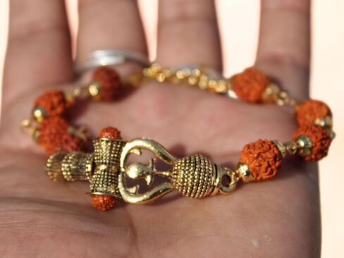 Rudraksha Om Damru Trishul سوار الكفة للرجال باهوبالي كادا، سوار الكفة الهندي التقليدي كادا/الكفة in Saudi Arabia