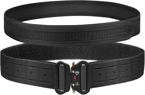 Tactical Belt for Men, Molle Gun Belt 2" & 1.5" with Laser-Cut Shooting Hunting Duty Belts Quick Release Buckle in Kuwait