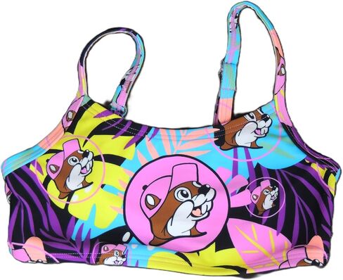 Buc-ee's 2025 Pink Tropical Swim Sets 2 Piece Girls Youth Swimsuit Quick Dry Top Bottom Bikini Pool Beach Vacation Beaver in Saudi Arabia