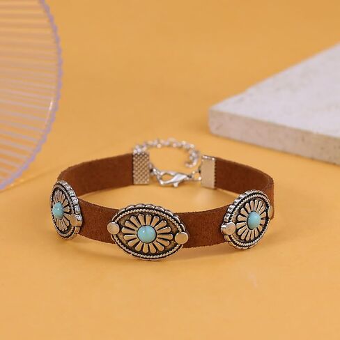 Western Bracelet for Women Country Concert Outfits Bohemian Vintage Red Black Turquoise Bracelets Cowgirl Cowboy Country Bracelet Boho Bracelets Accessories in Kuwait