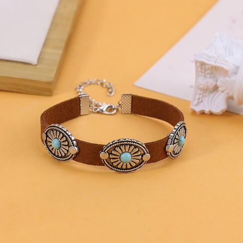 Western Bracelet for Women Country Concert Outfits Bohemian Vintage Red Black Turquoise Bracelets Cowgirl Cowboy Country Bracelet Boho Bracelets Accessories in Kuwait
