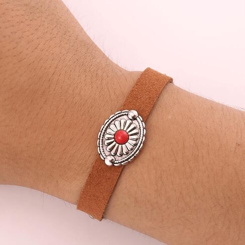 Western Bracelet for Women Country Concert Outfits Bohemian Vintage Red Black Turquoise Bracelets Cowgirl Cowboy Country Bracelet Boho Bracelets Accessories in Kuwait