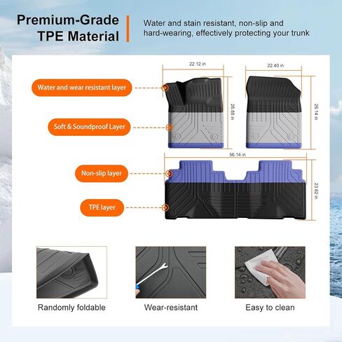 Powoq Floor Mat متوافق مع 2024 2025 هوندا Prologue Cargo Mat Chevy Blazer EV Floor Liner Protector Protector TPE Trunk Cargo Liner Planer for 2024 2025 Honda Prologue Accessories in Kuwait
