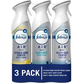 Febreze Air Freshener Spray, Odor-Fighting Room Spray, Heavy Duty Bundle, Heavy Duty Kitchen, Heavy Duty Crisp Clean, Musty Odor Fighter Scent Mix, 8.8oz, 3 Count in Saudi Arabia
