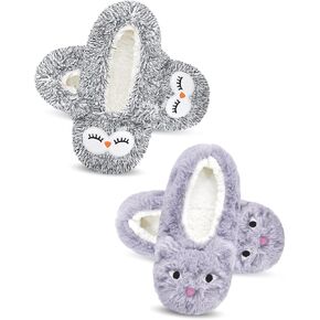 DICUIRD Womens Animal Soft Sole Slipper Socks with Grippers-Fuzzy House Cute Slippers in Kuwait
