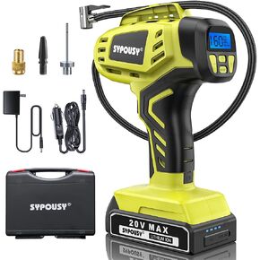 Tire Inflator Portable Air Compressor,Digital Cordless Tire Inflator,2X Faster Car Tire Pump with 20V Rechargeable Battery,Dual Power Supply Modes,Air Pump for Car Tires,E-Bike etc. in Saudi Arabia