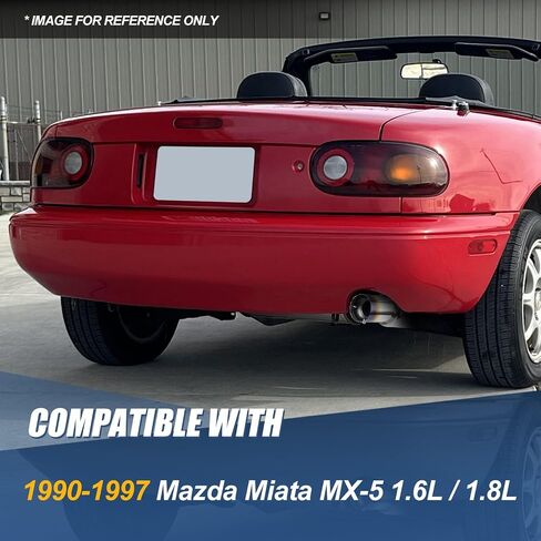 سلالة السيارات 3.5 بوصة مستديرة طرف كاتم الصوت نظام العادم Catback متوافق مع 1990-1997 Mazda Miata MX-5 1.6L 1.8L ، الفولاذ المقاوم للصدأ in Kuwait