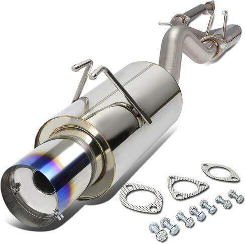 سلالة السيارات 4 بوصات محترقة طرف كاتم الصوت العادم Catback متوافق مع 2006-2011 هوندا Civic Si 2.0L L4 ، الفولاذ المقاوم للصدأ in Saudi Arabia
