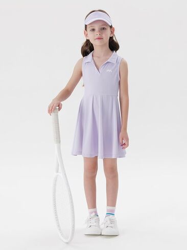 marc & janie Girls Sleeveless Tennis Dress Athletic Cooling Quick-Dry V Neck A-Line Golf Dresses 550803 in Saudi Arabia