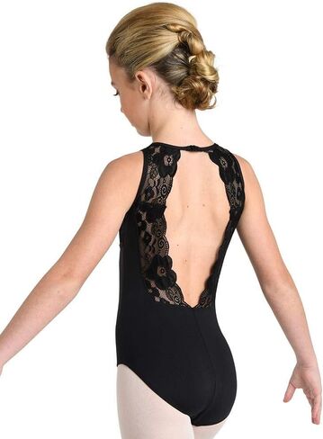 DANZNMOTION Tank Style High Neck Lace Leotard in Saudi Arabia