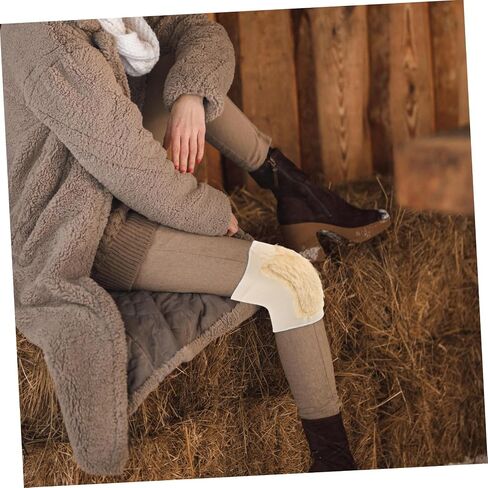 1pair Thermal Knee Warmers for Men and Women Thickened Insulated Protectors for Cold Weather Comfortable and Portable for Daily Use in Saudi Arabia