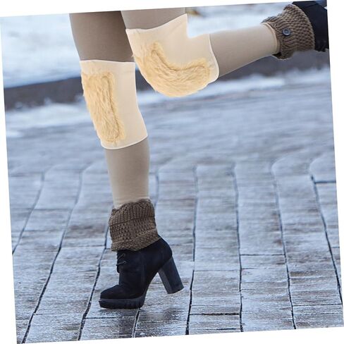 1pair Thermal Knee Warmers for Men and Women Thickened Insulated Protectors for Cold Weather Comfortable and Portable for Daily Use in Saudi Arabia