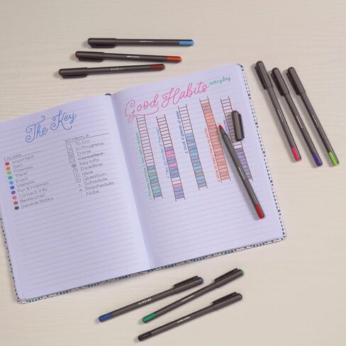 Pentonic Ballpoint Pens, 25 Count, Black, Red & Blue Colored Ink, 0.7 mm Fine Point, Smooth Writing For Journaling & Note Taking (PEN12126) in Saudi Arabia