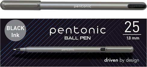Pentonic Ballpoint Pens, 25 Count, Black, Red & Blue Colored Ink, 0.7 mm Fine Point, Smooth Writing For Journaling & Note Taking (PEN12126) in Saudi Arabia