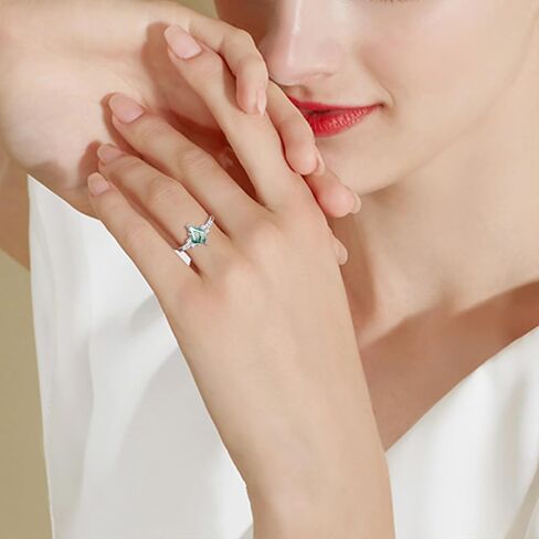 Natural Gemstone Rings Sterling Silver Engagement Rings for Women Kite Cut Lapis Lazuli Wedding Rings Lapis Lazuli Promise Ring Gift For Valentine's Day Size 5-9 in Kuwait
