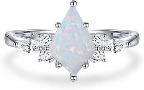 Natural Gemstone Rings Sterling Silver Engagement Rings for Women Kite Cut Lapis Lazuli Wedding Rings Lapis Lazuli Promise Ring Gift For Valentine's Day Size 5-9 in Kuwait