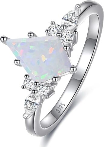 Natural Gemstone Rings Sterling Silver Engagement Rings for Women Kite Cut Lapis Lazuli Wedding Rings Lapis Lazuli Promise Ring Gift For Valentine's Day Size 5-9 in Kuwait